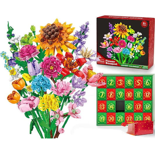 Flower Building Block Advent Calendar (Red)